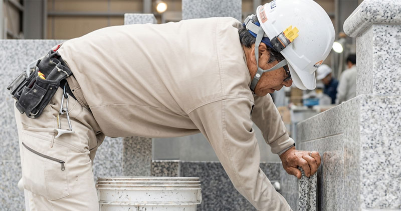 職人によるお墓の建立